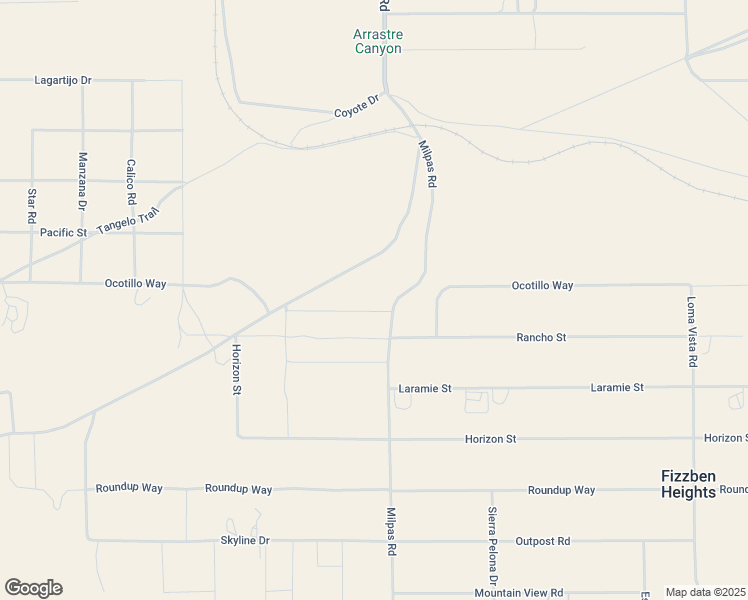 map of restaurants, bars, coffee shops, grocery stores, and more near 24575 Ocotillo Way in Apple Valley