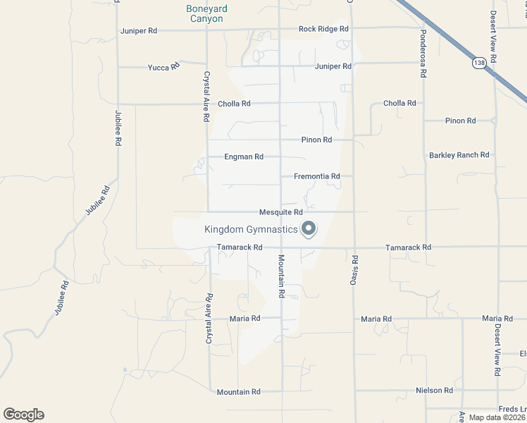 map of restaurants, bars, coffee shops, grocery stores, and more near Mesquite Road in Piñon Hills