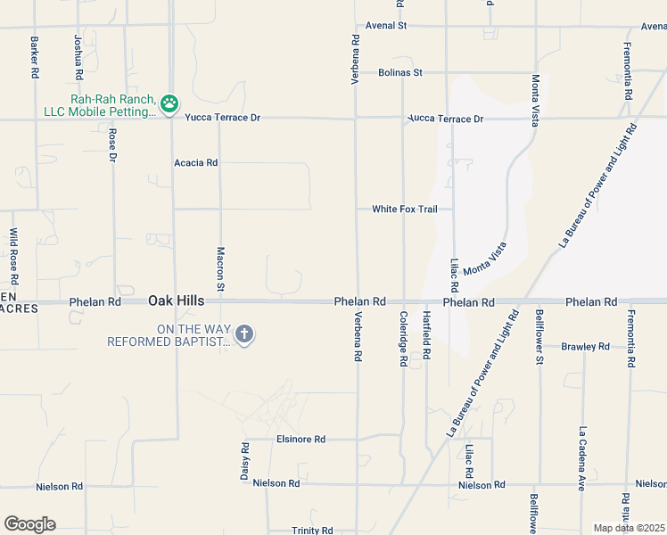 map of restaurants, bars, coffee shops, grocery stores, and more near 9770 Verbena Road in Oak Hills
