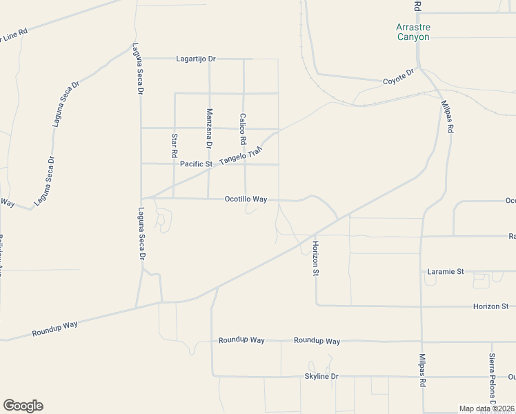 map of restaurants, bars, coffee shops, grocery stores, and more near 25275 Ocotillo Way in Apple Valley