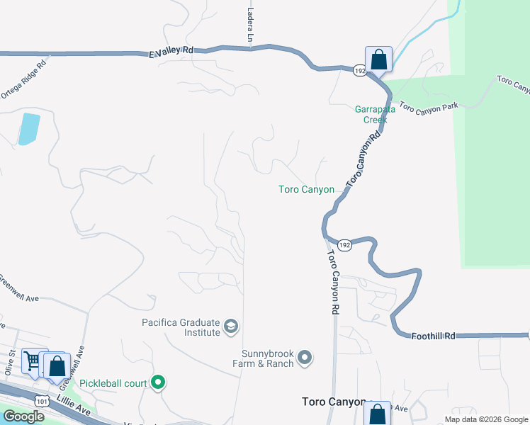 map of restaurants, bars, coffee shops, grocery stores, and more near 450 Lambert Road in Carpinteria