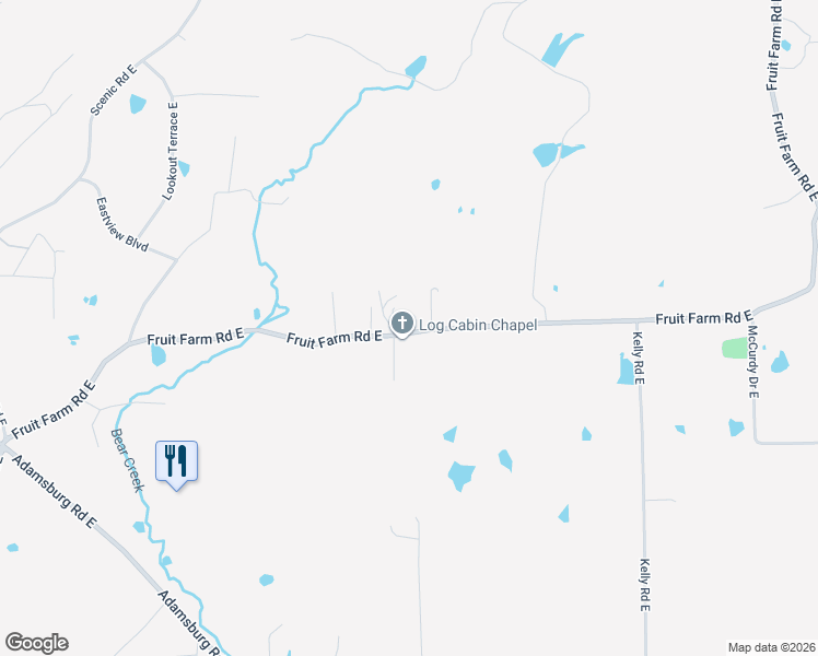 map of restaurants, bars, coffee shops, grocery stores, and more near 709 Fruit Farm Road East in Fort Payne