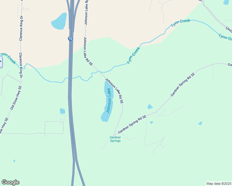 map of restaurants, bars, coffee shops, grocery stores, and more near 661 Johnson Lake Road Southeast in Adairsville