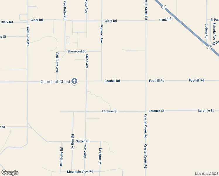 map of restaurants, bars, coffee shops, grocery stores, and more near 32645 Foothill Road in Lucerne Valley