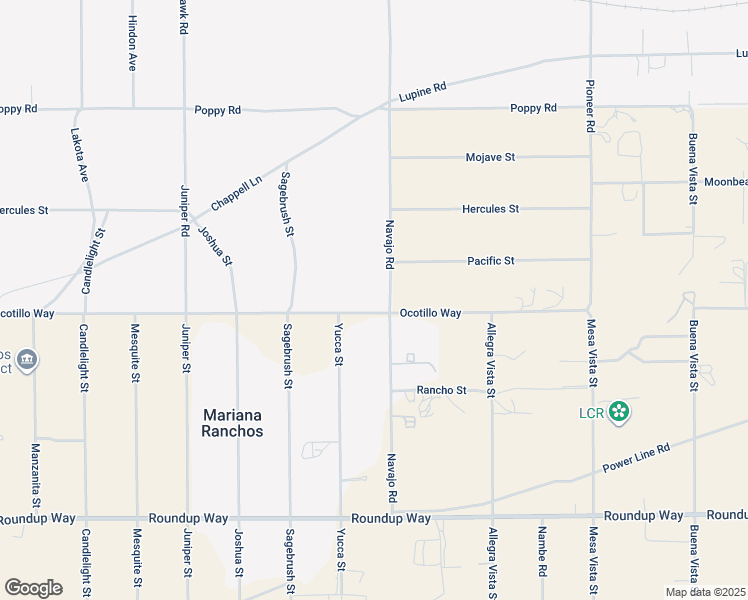 map of restaurants, bars, coffee shops, grocery stores, and more near Ocotillo Way in Apple Valley