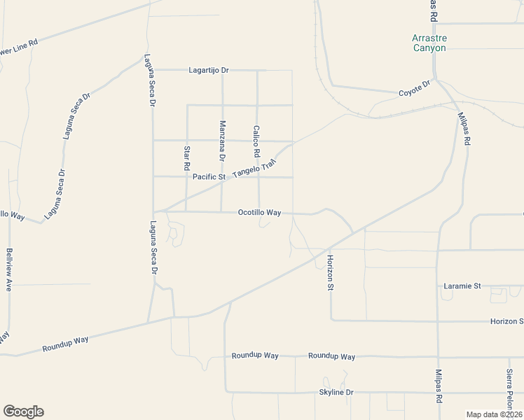 map of restaurants, bars, coffee shops, grocery stores, and more near 25275 Ocotillo Way in Apple Valley