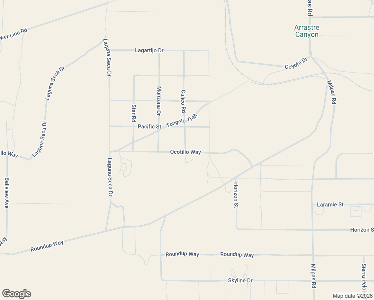 map of restaurants, bars, coffee shops, grocery stores, and more near 25275 Ocotillo Way in Apple Valley