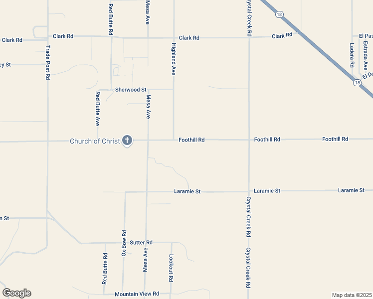 map of restaurants, bars, coffee shops, grocery stores, and more near 32645 Foothill Road in Lucerne Valley