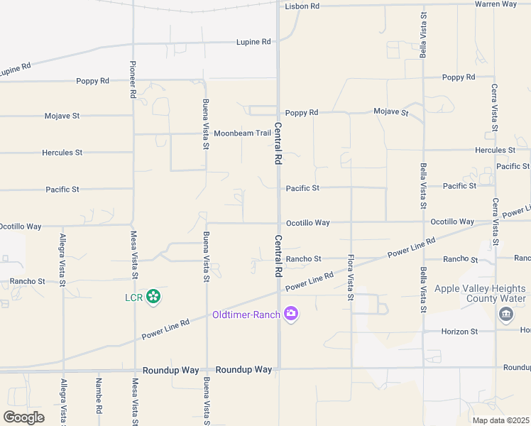 map of restaurants, bars, coffee shops, grocery stores, and more near 22450 Ocotillo Way in Apple Valley