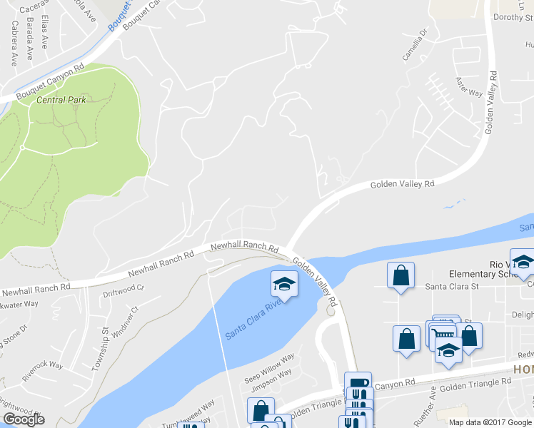 map of restaurants, bars, coffee shops, grocery stores, and more near 22056 Windham Way in Santa Clarita