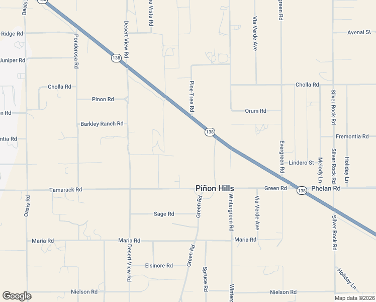 map of restaurants, bars, coffee shops, grocery stores, and more near 1685 California 138 in Pinon Hills