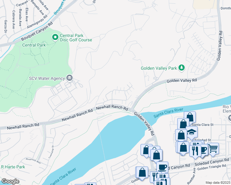 map of restaurants, bars, coffee shops, grocery stores, and more near 22096 Windham Way in Santa Clarita