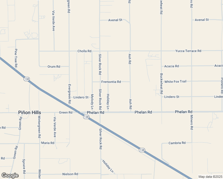 map of restaurants, bars, coffee shops, grocery stores, and more near 9855 Holiday Lane in Piñon Hills