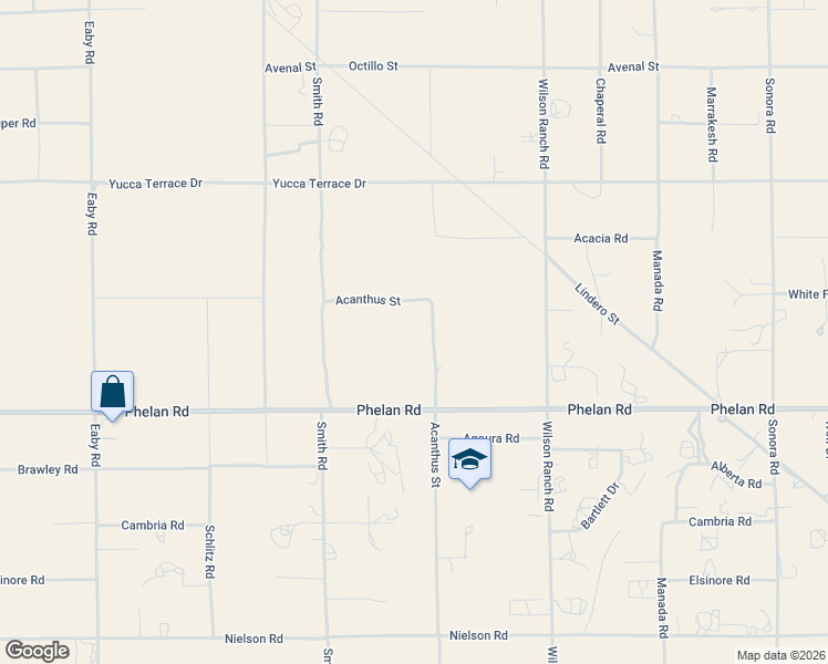 map of restaurants, bars, coffee shops, grocery stores, and more near in Phelan