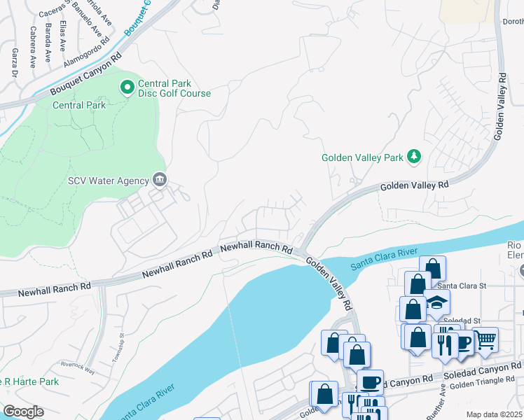 map of restaurants, bars, coffee shops, grocery stores, and more near 22096 Windham Way in Santa Clarita