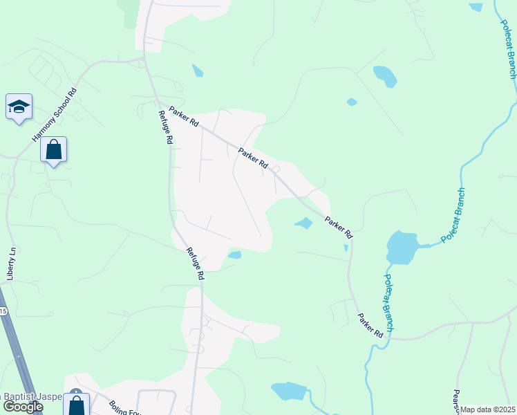 map of restaurants, bars, coffee shops, grocery stores, and more near 223 Keeble Creek Drive in Jasper