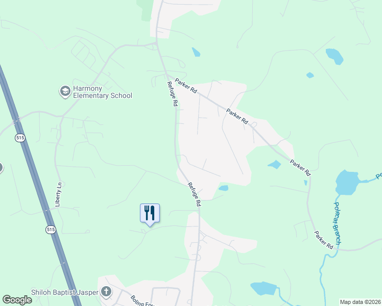 map of restaurants, bars, coffee shops, grocery stores, and more near 210 Walnut Road in Jasper