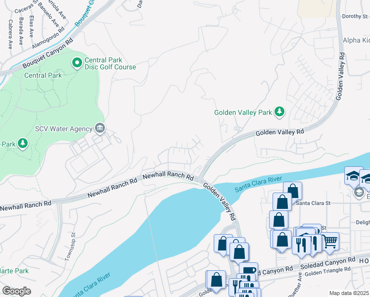 map of restaurants, bars, coffee shops, grocery stores, and more near 22073 Windham Way in Santa Clarita