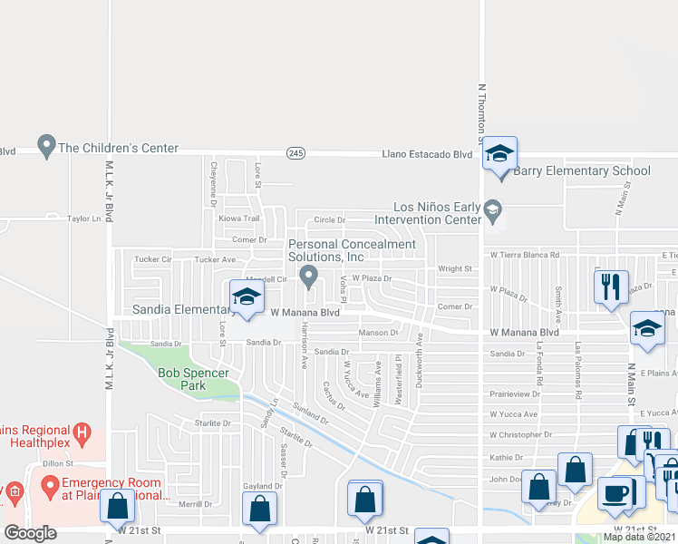 map of restaurants, bars, coffee shops, grocery stores, and more near 2928 Vohs Place in Clovis