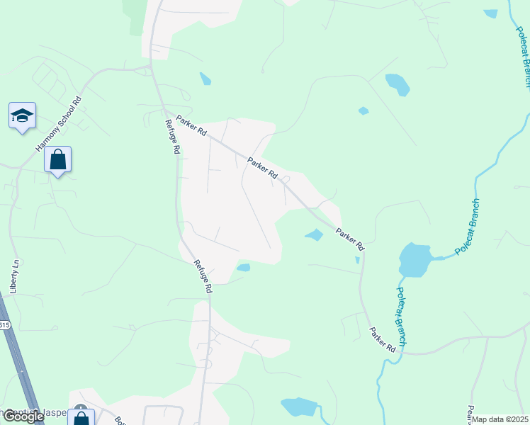 map of restaurants, bars, coffee shops, grocery stores, and more near 201 Keeble Creek Drive in Jasper
