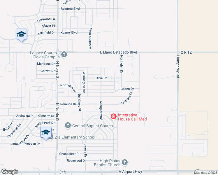 map of restaurants, bars, coffee shops, grocery stores, and more near 417 Adkins Court in Clovis