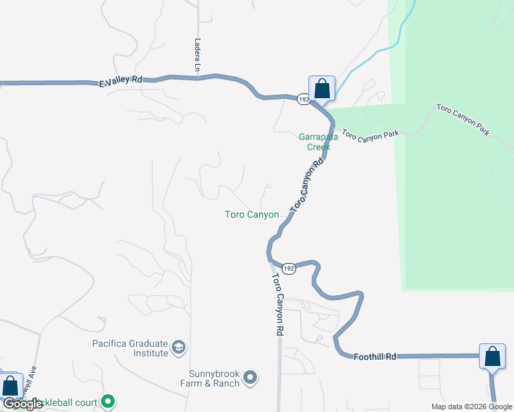 map of restaurants, bars, coffee shops, grocery stores, and more near 2934 Torito Road in Santa Barbara