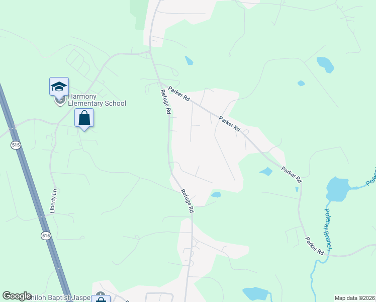 map of restaurants, bars, coffee shops, grocery stores, and more near 210 Walnut Road in Jasper