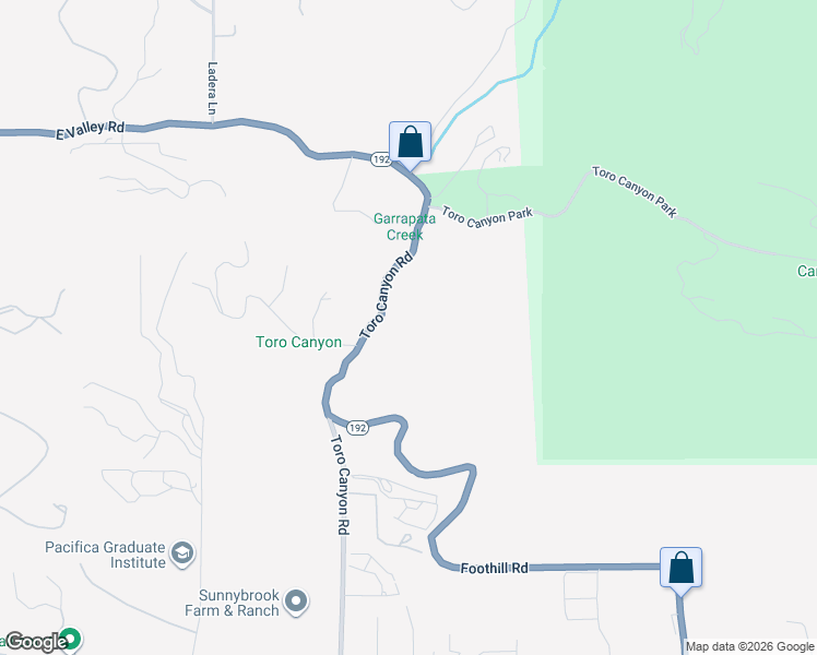 map of restaurants, bars, coffee shops, grocery stores, and more near 480 Toro Canyon Road in Santa Barbara