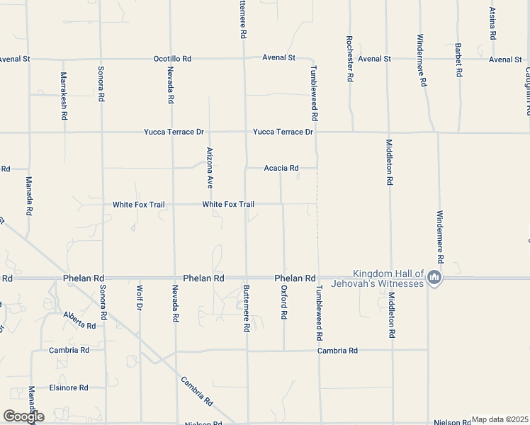 map of restaurants, bars, coffee shops, grocery stores, and more near 7395 White Fox Trail in Phelan