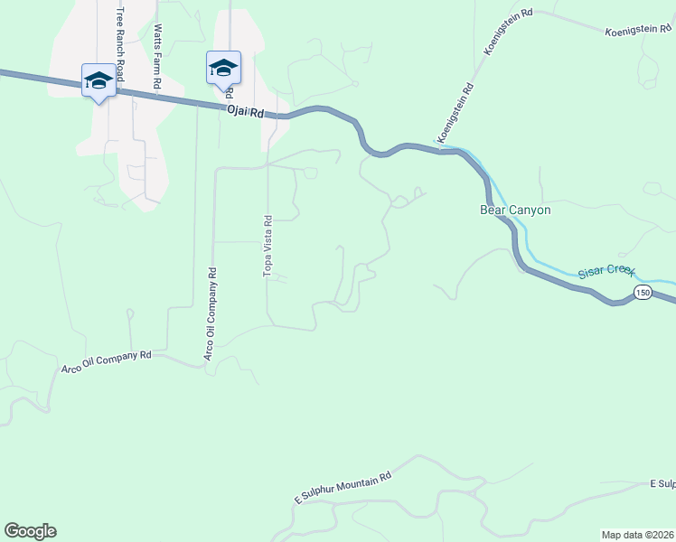 map of restaurants, bars, coffee shops, grocery stores, and more near 13202 Ojai Road in Santa Paula