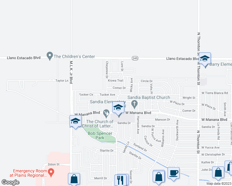 map of restaurants, bars, coffee shops, grocery stores, and more near 208 Tucker Avenue in Clovis