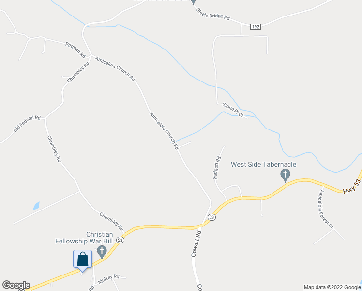 map of restaurants, bars, coffee shops, grocery stores, and more near 380 Amicalola Church Road in Dawsonville