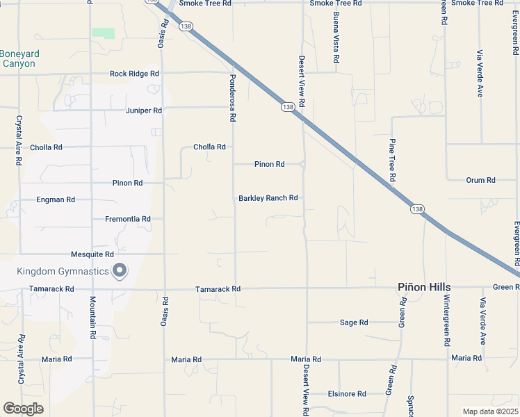 map of restaurants, bars, coffee shops, grocery stores, and more near 1181 Barkley Ranch Road in Pinon Hills