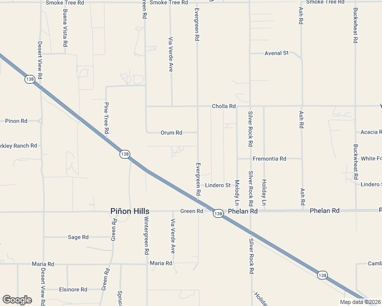 map of restaurants, bars, coffee shops, grocery stores, and more near 9979 Evergreen Road in Pinon Hills