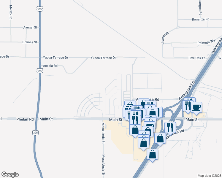 map of restaurants, bars, coffee shops, grocery stores, and more near in Hesperia