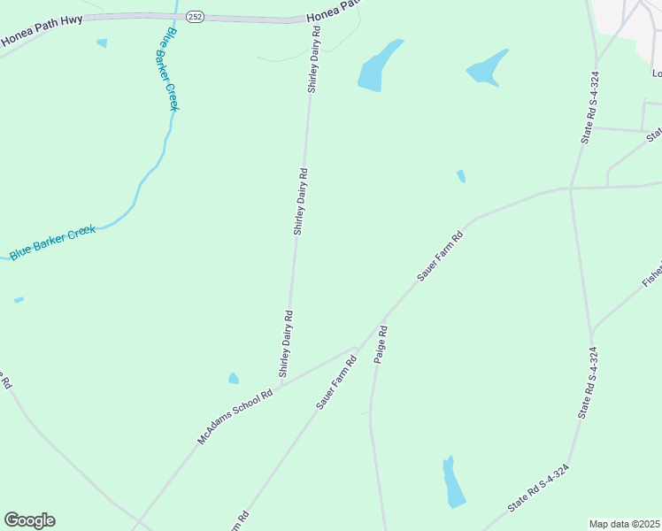 map of restaurants, bars, coffee shops, grocery stores, and more near 104 McAdams School Road in Honea Path