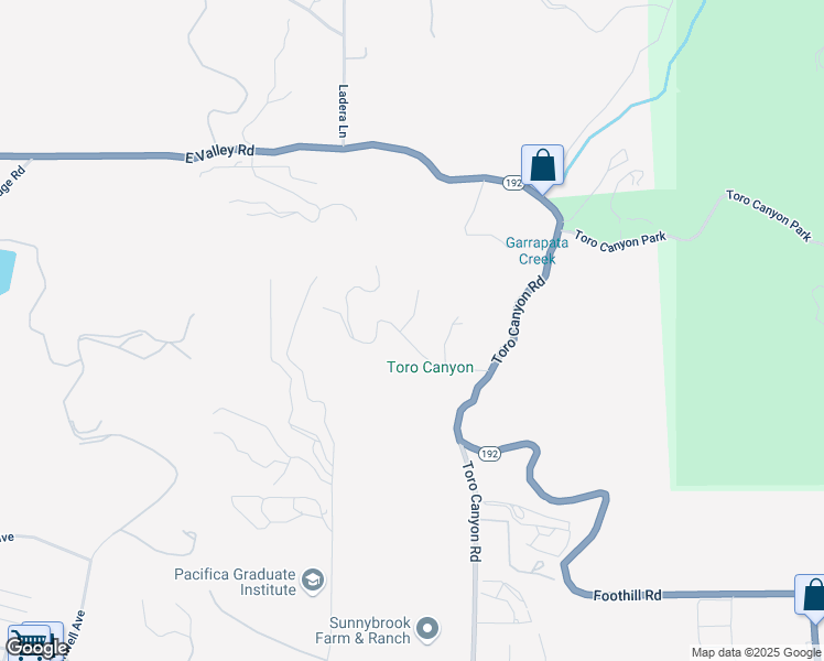 map of restaurants, bars, coffee shops, grocery stores, and more near 2898 Torito Road in Santa Barbara