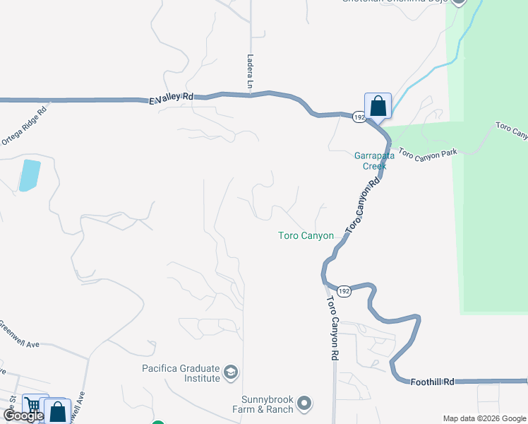 map of restaurants, bars, coffee shops, grocery stores, and more near 2850 Torito Road in Santa Barbara