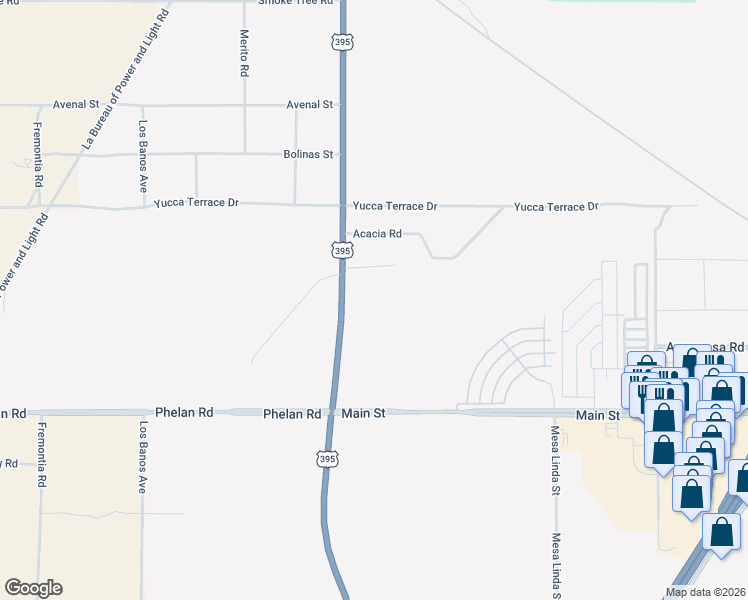 map of restaurants, bars, coffee shops, grocery stores, and more near in Hesperia