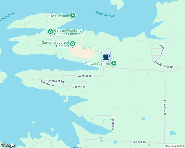 map of restaurants, bars, coffee shops, grocery stores, and more near 640 Arkridge Road in Garland County