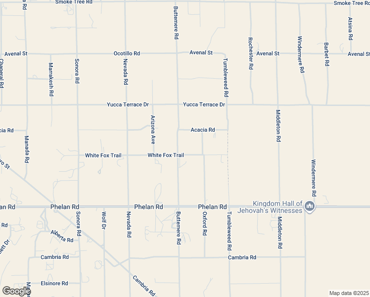 map of restaurants, bars, coffee shops, grocery stores, and more near 7324 White Fox Trail in Phelan