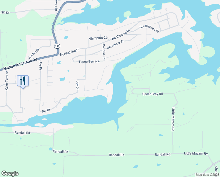 map of restaurants, bars, coffee shops, grocery stores, and more near 130 Silverwood Point in Hot Springs