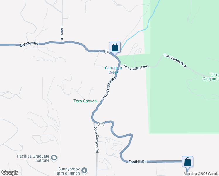 map of restaurants, bars, coffee shops, grocery stores, and more near 474 Toro Canyon Road in Santa Barbara