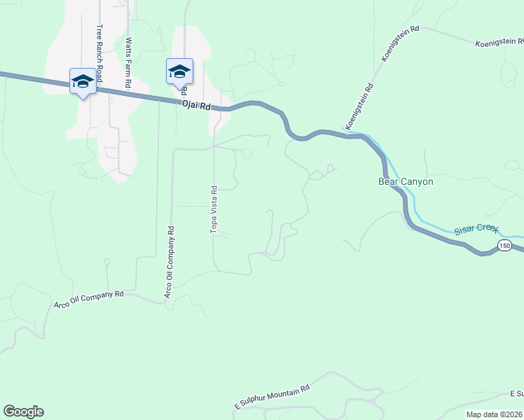 map of restaurants, bars, coffee shops, grocery stores, and more near 13202 Ojai Road in Santa Paula