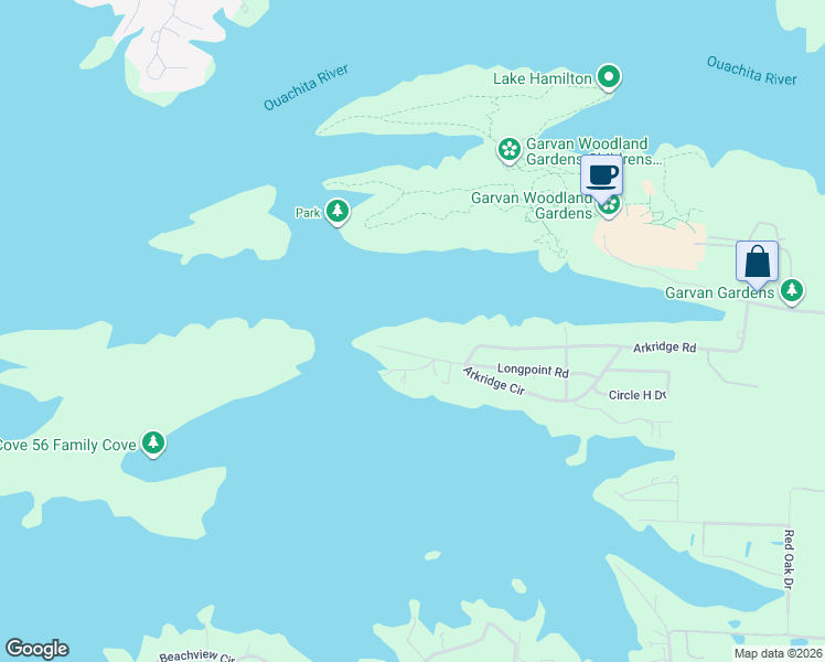 map of restaurants, bars, coffee shops, grocery stores, and more near 336 Longpoint Road in Hot Springs