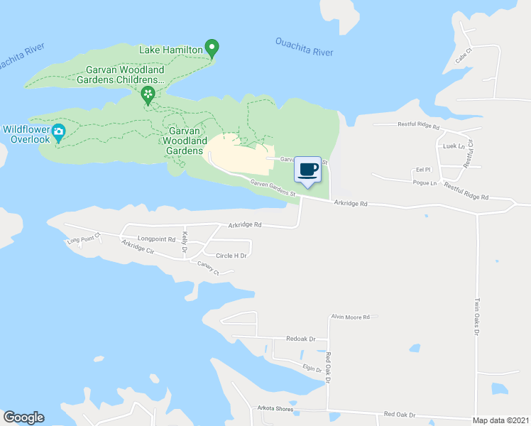 map of restaurants, bars, coffee shops, grocery stores, and more near 640 Arkridge Road in Garland County