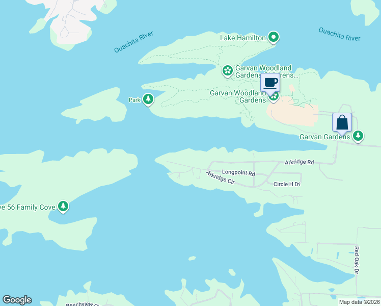map of restaurants, bars, coffee shops, grocery stores, and more near 336 Longpoint Road in Hot Springs