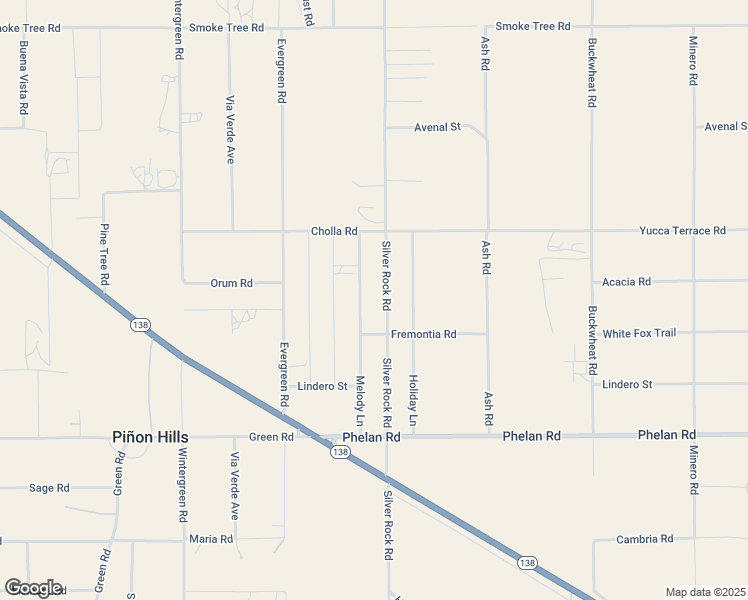 map of restaurants, bars, coffee shops, grocery stores, and more near 9968 Silver Rock Road in Pinon Hills