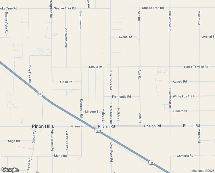 map of restaurants, bars, coffee shops, grocery stores, and more near 9968 Silver Rock Road in Piñon Hills