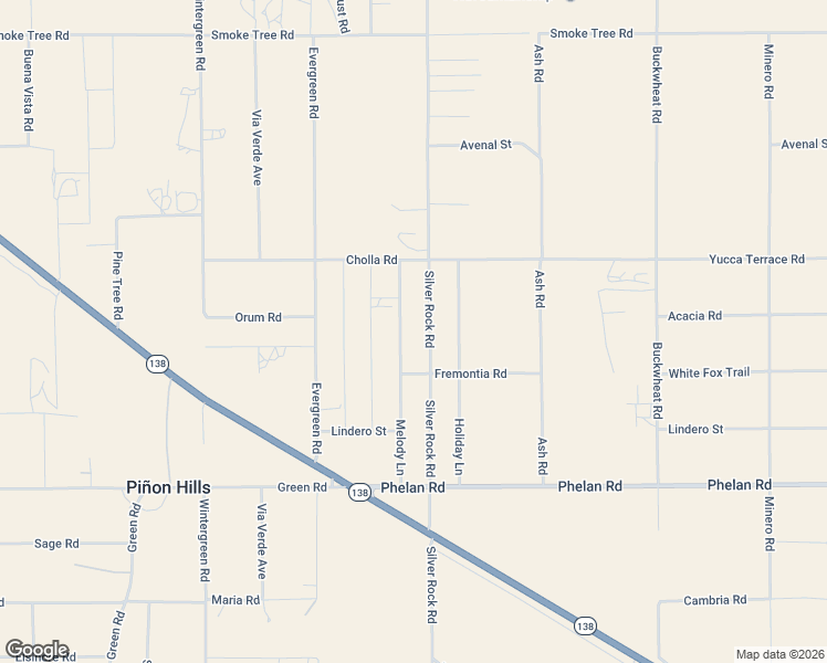 map of restaurants, bars, coffee shops, grocery stores, and more near 9968 Silver Rock Road in Pinon Hills